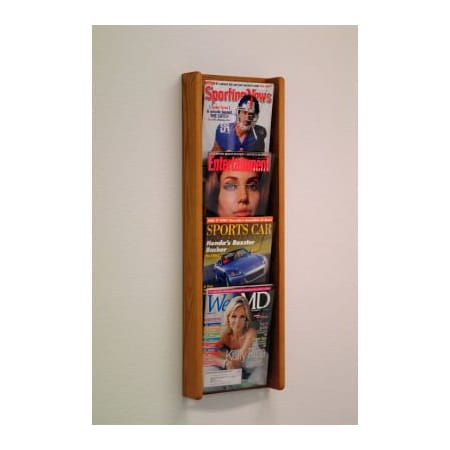 Wooden Mallet 4 Pocket (4H) Acrylic & Oak Wall Display - Medium Oak AC34-4MO